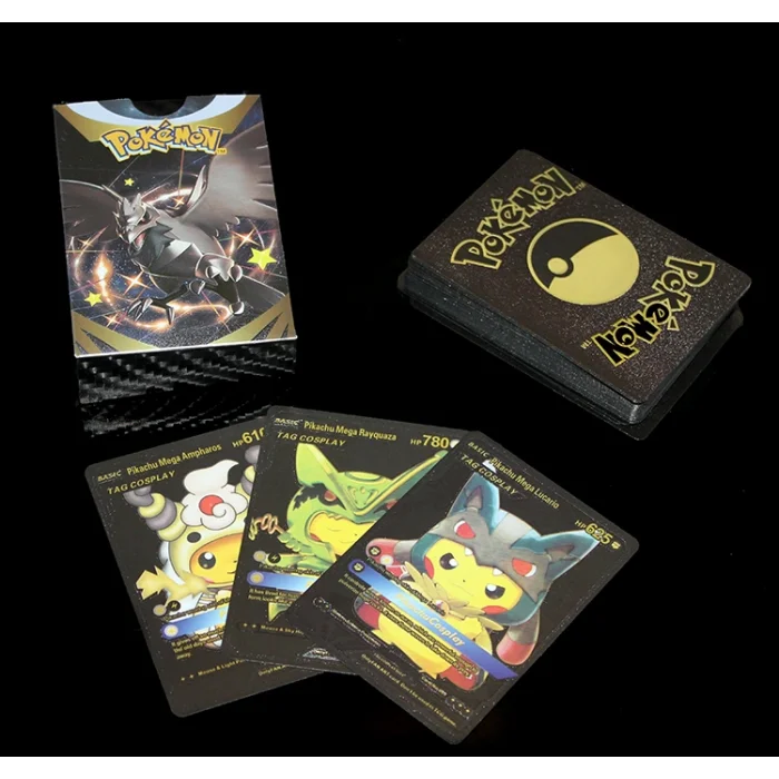 BUĞZ Pokemon Oyun Kartı Metalik Siyah Deste