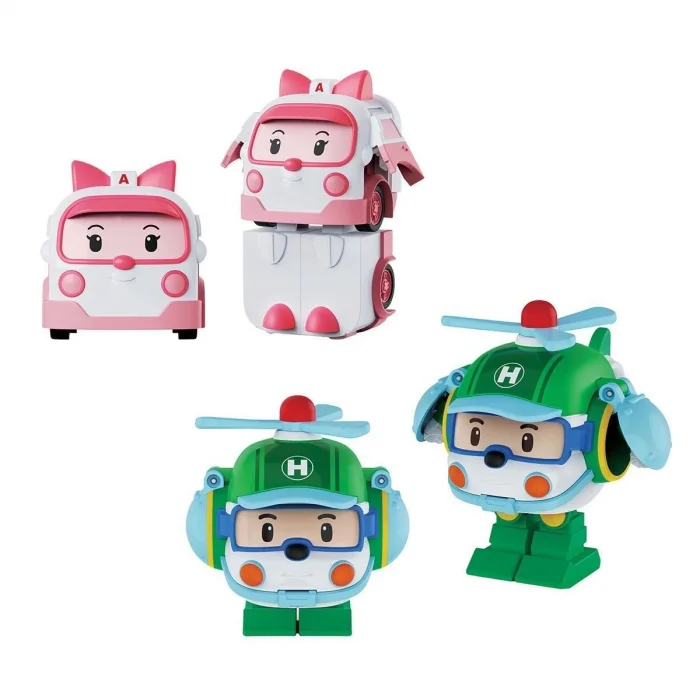 BUĞZ POLI MRT-674 Robocar Poli Mini Transforming Kasabanın Kurtarma Araçları 4lü Set