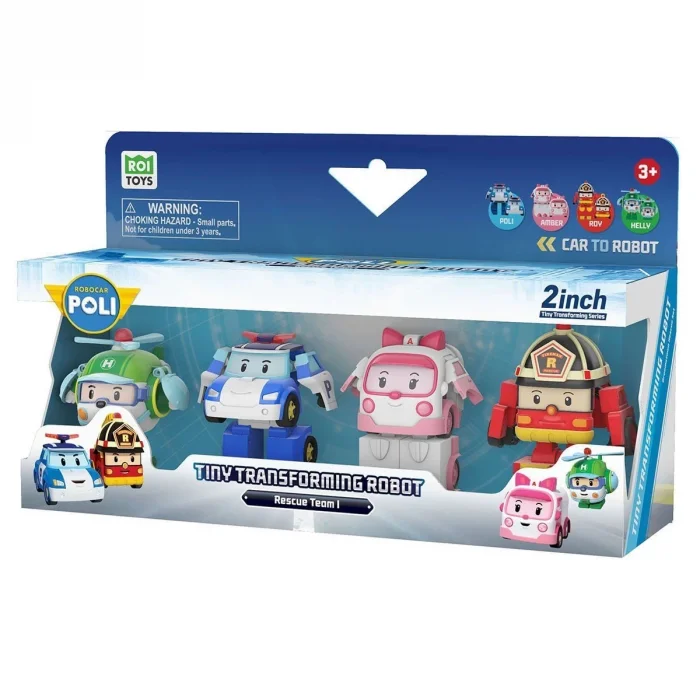 BUĞZ POLI MRT-674 Robocar Poli Mini Transforming Kasabanın Kurtarma Araçları 4lü Set