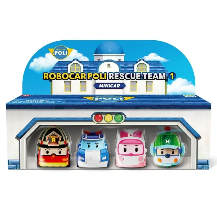 BUĞZ POLI MRT-760 Robocar Poli Mini Kasabanın Kurtarma Araçları 4lü Set