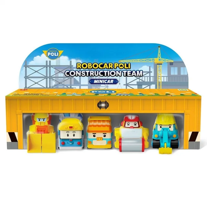 BUĞZ POLI MRT-761 Robocar Poli Mini İnşaat Araçları 5li Set