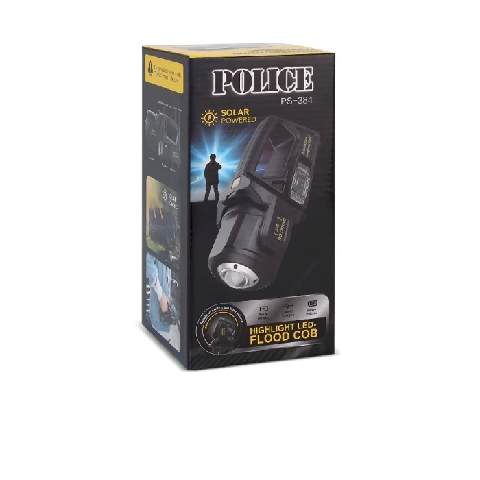 BUĞZ Police Ps-384 Şarjlı Güneş Enerjili Spot Fener