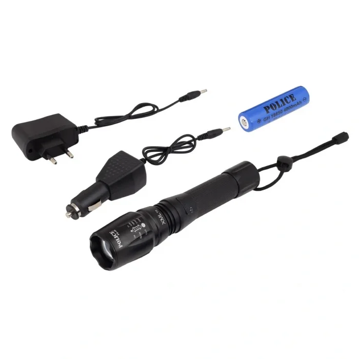 BUĞZ Police Ps-46 Xml6 Led 5 Kademeli Zoomlu Şarjlı El Feneri