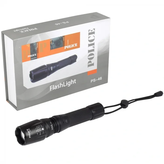 BUĞZ Police Ps-46 Xml6 Led 5 Kademeli Zoomlu Şarjlı El Feneri