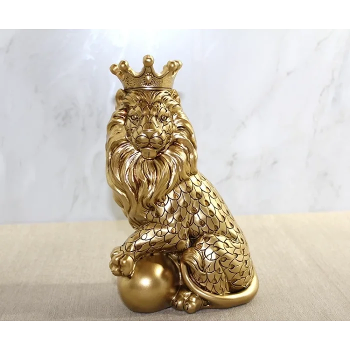 BUĞZ Polyester Dekoratif Taçlı Aslan Figürü Alk2574