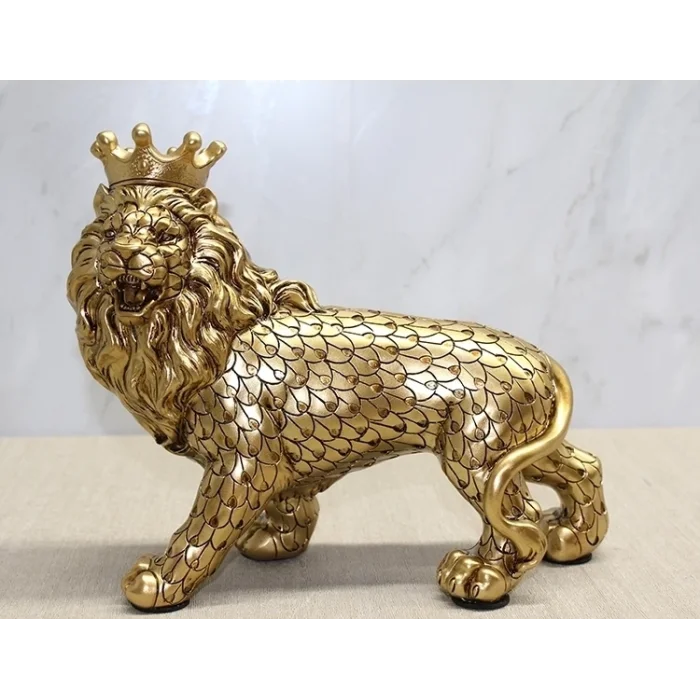 BUĞZ Polyester Dekoratif Taçlı Aslan Figürü Alk2576