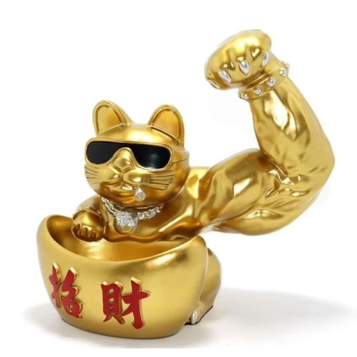  Polyester Şanslı Kedi Figürü Model 4