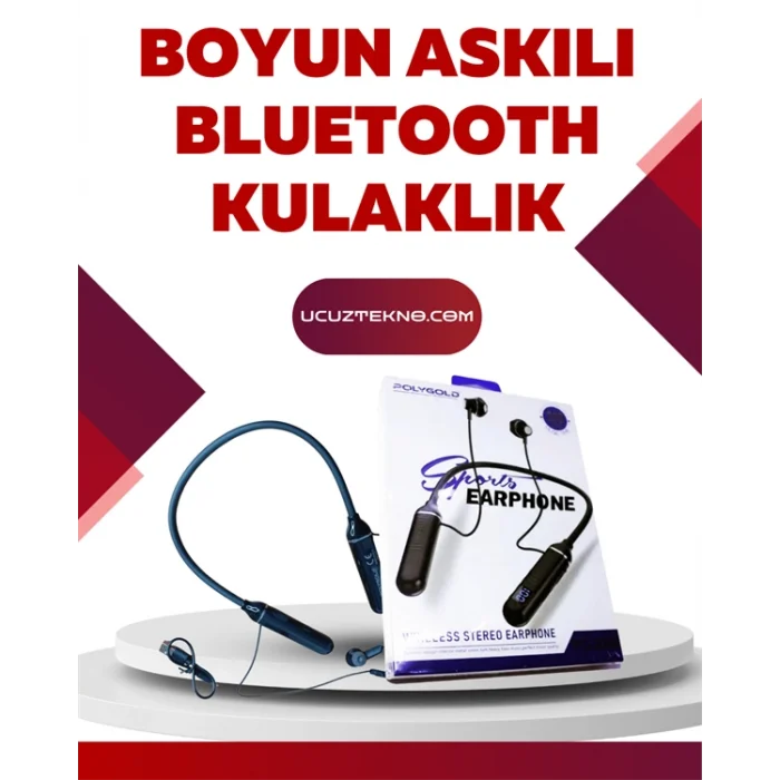BUĞZ Polygold PG-100 Bluetooth Kulaklık – Ergonomik Boyun Bantlı Tasarım, Net Ses ve Konfor - BUĞZ