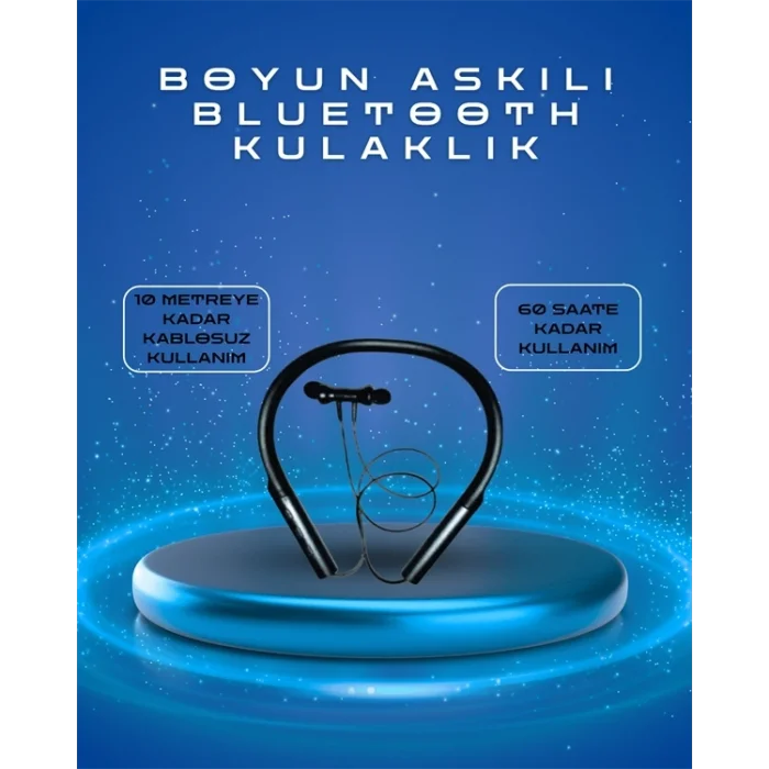 BUĞZ Polygold PG-100 Type-C Şarjlı Bluetooth Kulaklık – Boyun Askılı, Uzun Pil Ömürlü, Mikrofonlu