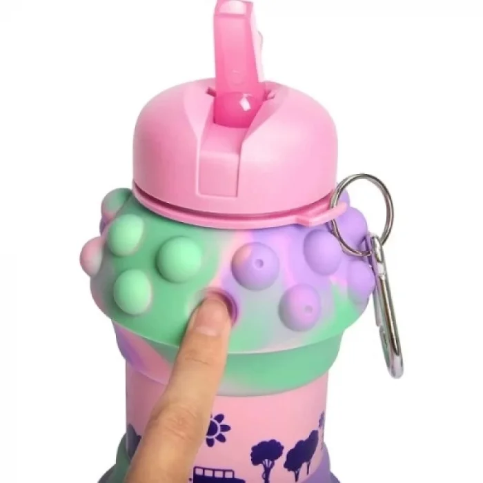  Pop-It Detaylı Akordiyon Su Şişesi