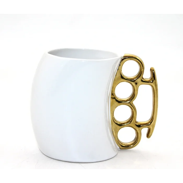 BUĞZ Porselen Muşta Tasarımlı Kupa Bardak Beyaz Renk