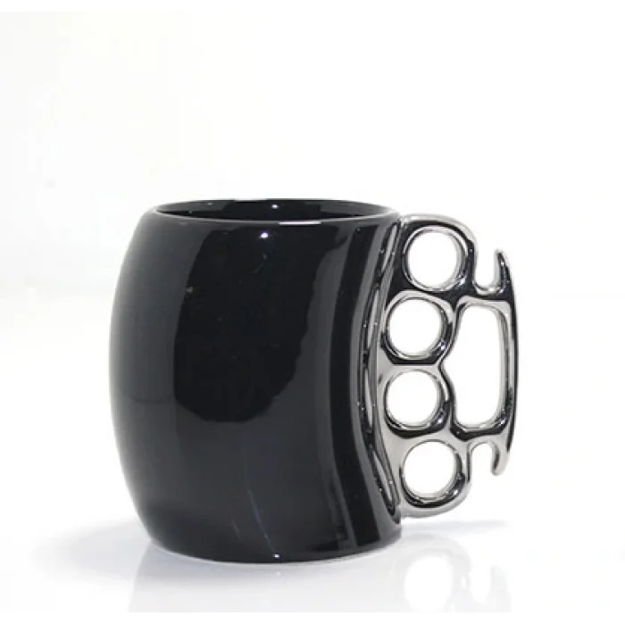 BUĞZ Porselen Muşta Tasarımlı Kupa Bardak Siyah