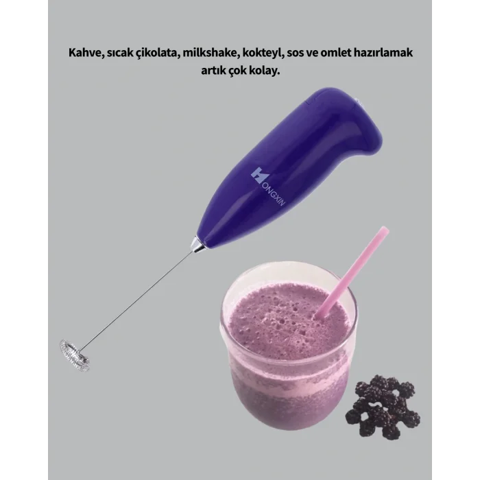 BUĞZ Portatif Kahve Köpürtücü – Latte, Cappuccino, Milkshake ve Puding Yapıcı - Lisinya