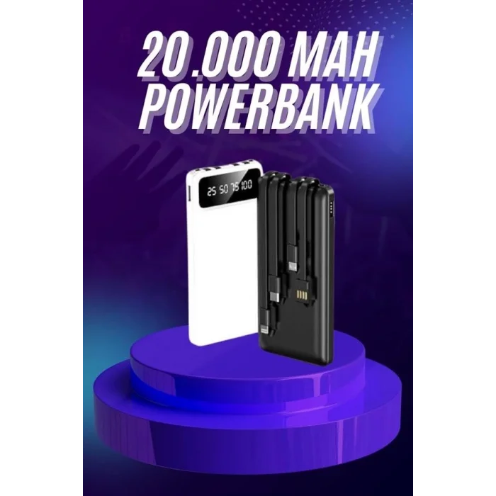  Powerbank 20.000 MAH Hızlı Şarj Özellikli Taşınabilir USB Girişli