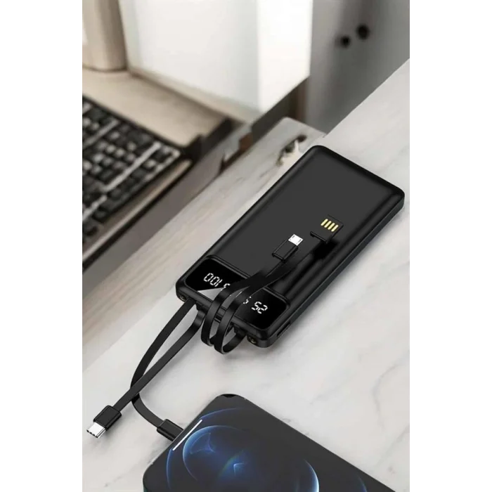 BUĞZ Powerbank 20.000 Mah LCD Ekran USB Lightning Type-C Uyumlu İOS ve Android