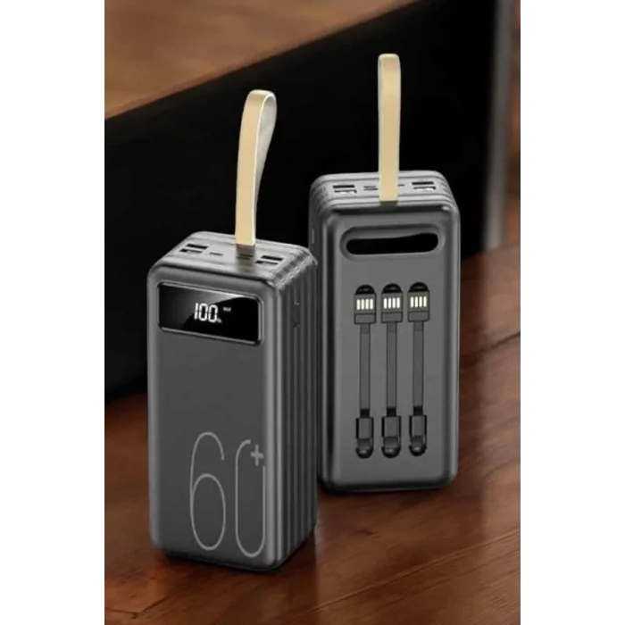  Powerbank 60.000 MAH 4 Portlu Uzun Şarj Süreli Dijital Göstergeli