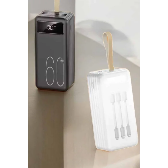 BUĞZ Powerbank 60.000 Mah Hızlı Şarj 4 Çıkışlı Uzun Şarj Süreli Dijital Göstergeli