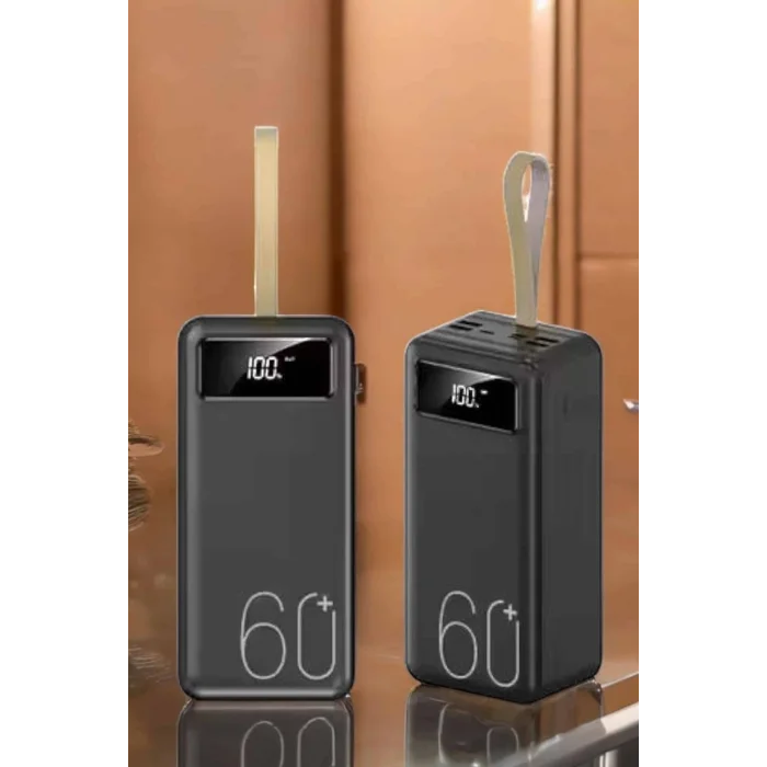 BUĞZ Powerbank 60.000 Mah Hızlı Şarj 4 Çıkışlı Uzun Şarj Süreli Dijital Göstergeli