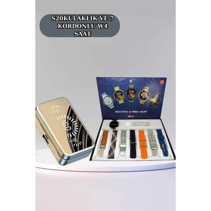 BUĞZ Powerbank Aynalı Bluetooth Kulaklık Ve Akıllı Saat Seti ANC Özelliği Dokunamatik