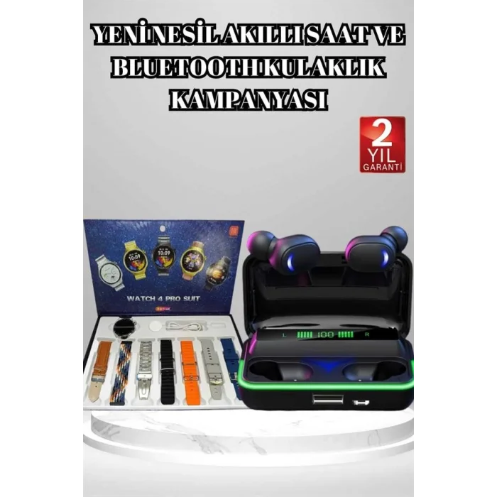 BUĞZ Powerbank Bluetooth Kulaklık Ve Akıllı Saat 7 Kordonlu Metal Kordon Plastik Kordon - BUĞZ