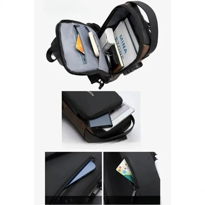 BUĞZ Powerbank Destekli Erkek Ön Göğüs Çantası