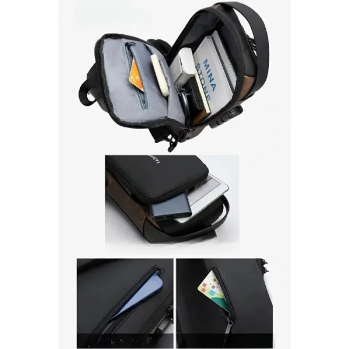 BUĞZ Powerbank Destekli Erkek Ön Göğüs Çantası