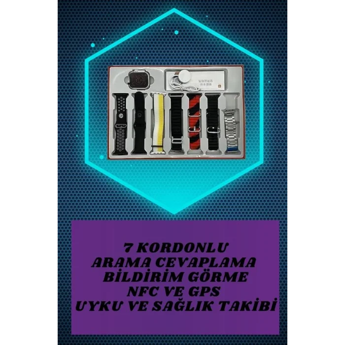 BUĞZ Powerbank Kulaklık ve 7 Kordonlu Akıllı Saat Çoklu Şarj Girişi Bluetooth Bağlantılı - BUĞZ