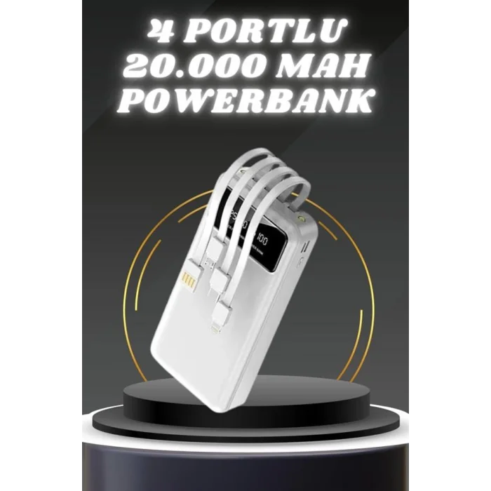 BUĞZ Powerbank Şarj Cihazı 4 Çıkışlı 20.000 MAH Powerbank Kompakt Yüksek Kapasiteli Hızlı Şarj - Lisinya