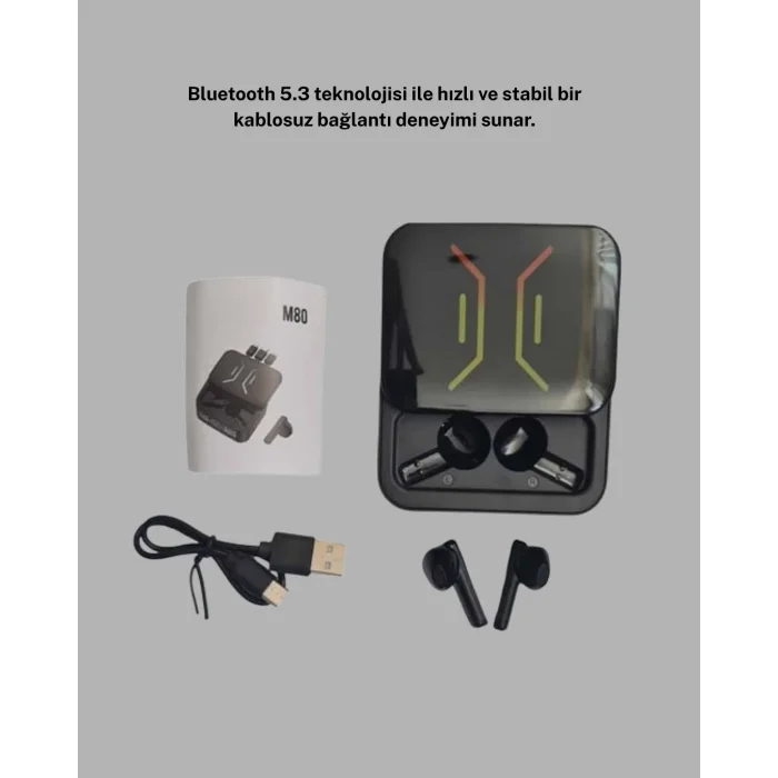 BUĞZ Powerbank’lı Bluetooth 5.3 Kulaklık – Kablolu/Kablosuz Kullanım, Dokunmatik ve Uzun Pil Süresi