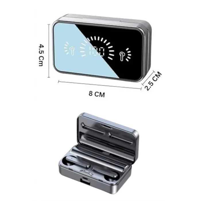 BUĞZ Powerbankli Bluetooth Kulaklık Yüksek Ses Aynalı Çift Dijital Gösterge Ekranı