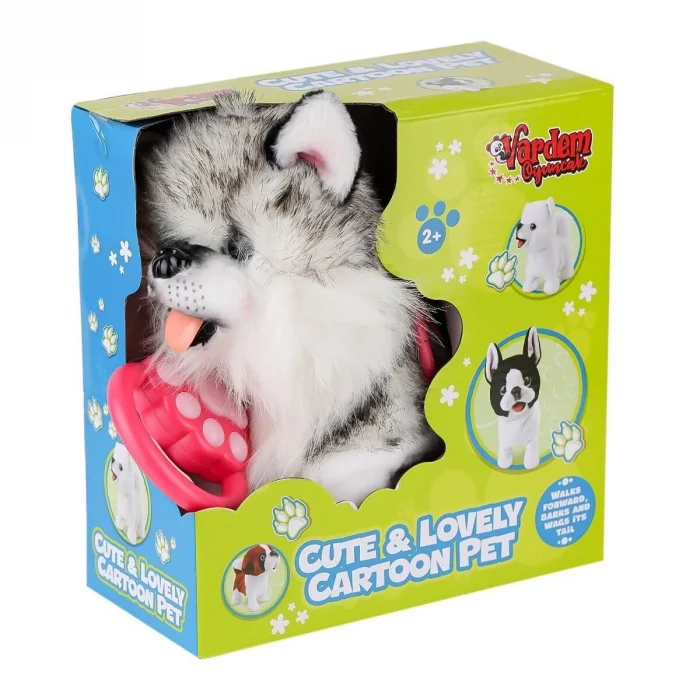  PR66302-26T Yürüyen Tasmalı Peluş Yürüyen Husky