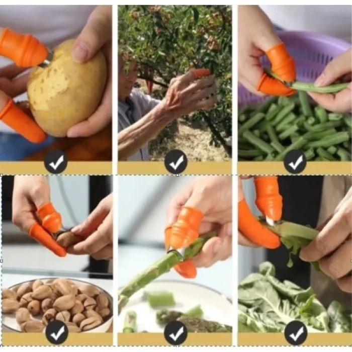 BUĞZ Pratik Baş Parmak Sebze Kesme Ayıklayıcı Erkek L Set