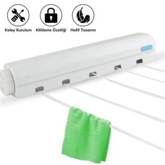  Pratik Çamaşır Kurutma Portatif Yeni Nesil Çek As Kolay Askılık 4 İpli Çamaşır Askılığı