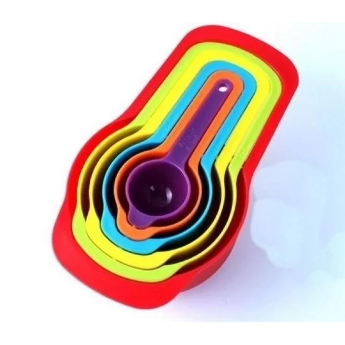  Pratik Ölçü Kaşığı Kabı 5li Şeker Baharat Sıvı Ölçer Aparat