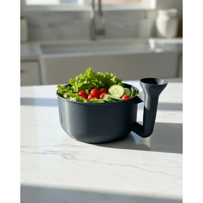 BUĞZ Pratik Sebze Yıkayıcı Süzgeçli Hazneli Ergonomik Saplı Mutfak Yardımcısı