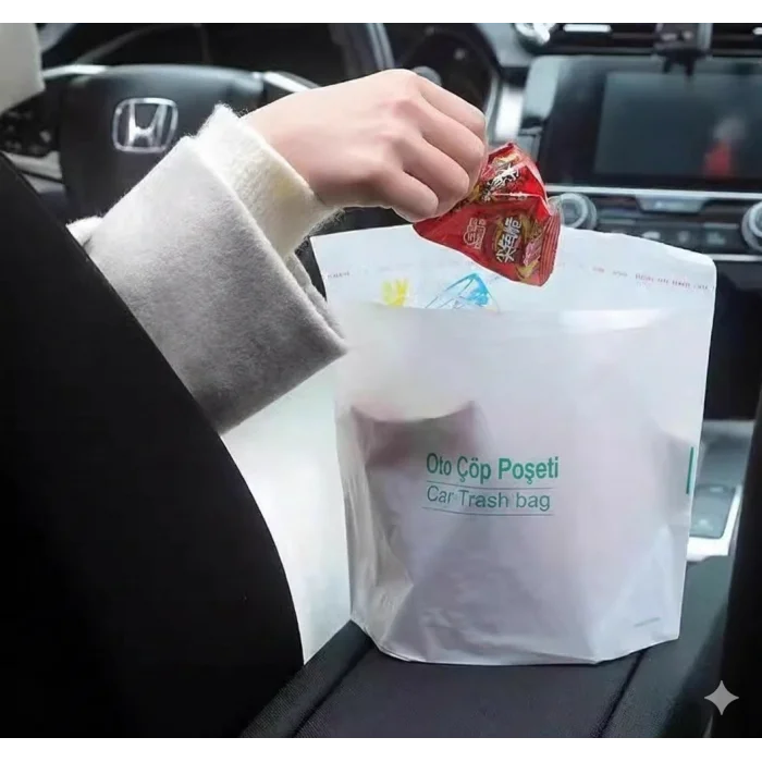  Pratik Su Geçirmez Oto Araba Çöp Poşeti Yapışkanlı 20 Adet