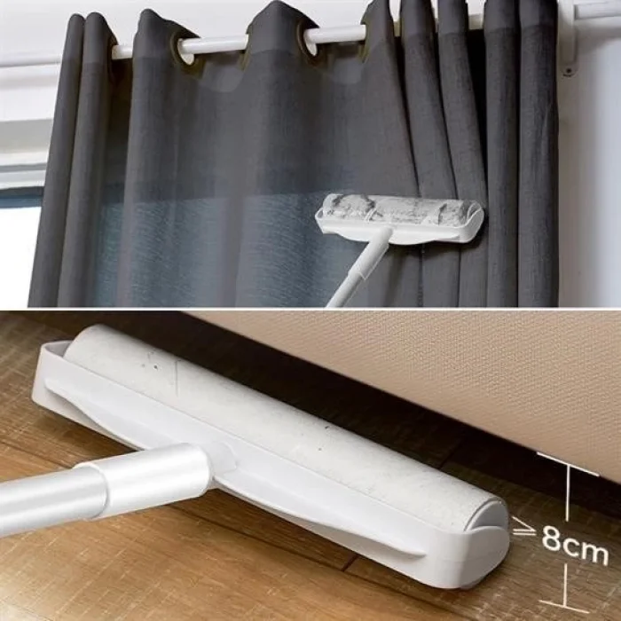 BUĞZ Pratik Temizlik İçin Yapışkanlı Tüy Rulosu 24 Cm Teleskopik Uzayabilen Saplı 2 Yedekli ( BUĞZ )