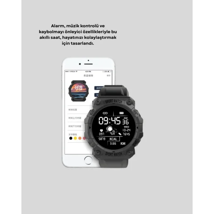 BUĞZ Pro Akıllı Saat – Nabız, Uyku, Adımsayar, Bluetooth 5.0