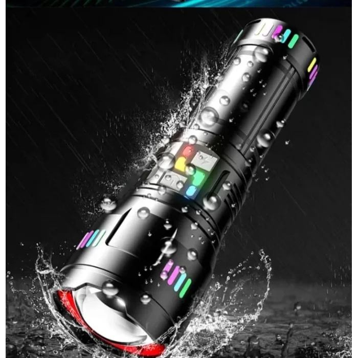 BUĞZ Pro F-3002 Alüminyum Tg Led Gece Şeritli Type-c Şarjlı El Feneri