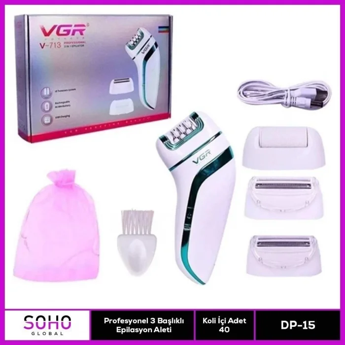 BUĞZ Profesyonel 3 Başlıklı Epilasyon Aleti