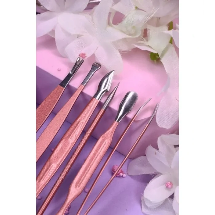 BUĞZ Profesyonel Çantalı Tırnak Bakım Manikür Seti Pembe Renk 12 Parça ( BUĞZ )