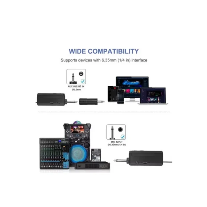 BUĞZ Profesyonel Çiftli Kablosuz Mikrofon Seti Karaoke Şarj Edilebilir 50 Metre Mesafe