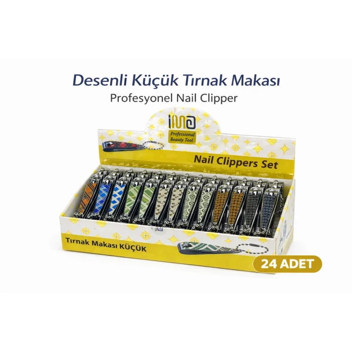 BUĞZ Profesyonel Küçük Tırnak Makası Desenli Nail Clipper 24 Adet