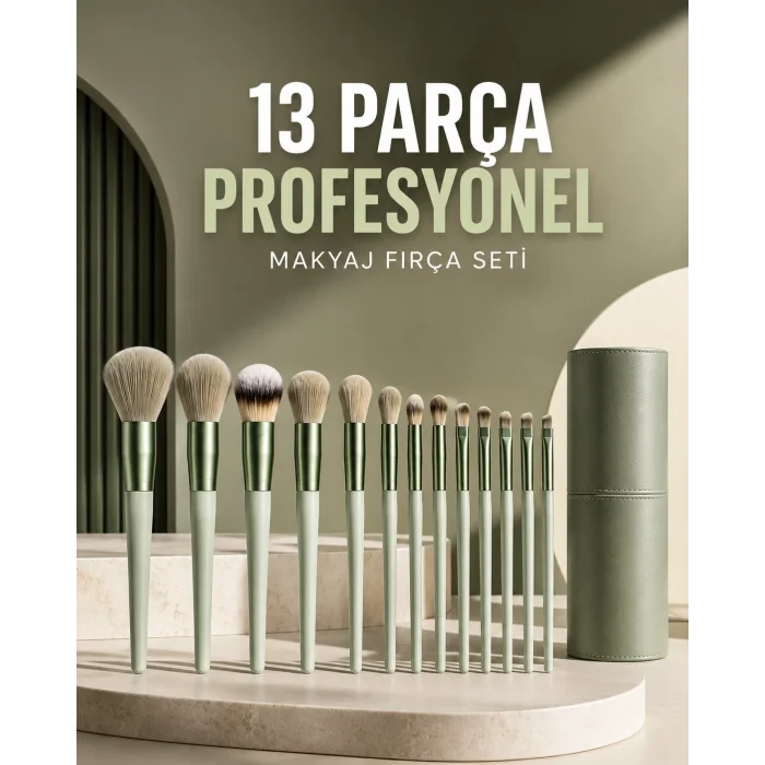 BUĞZ Profesyonel Makyaj Fırça Seti 13 Parça Yumuşak Kıllı Fırça Seti Far Fırçası