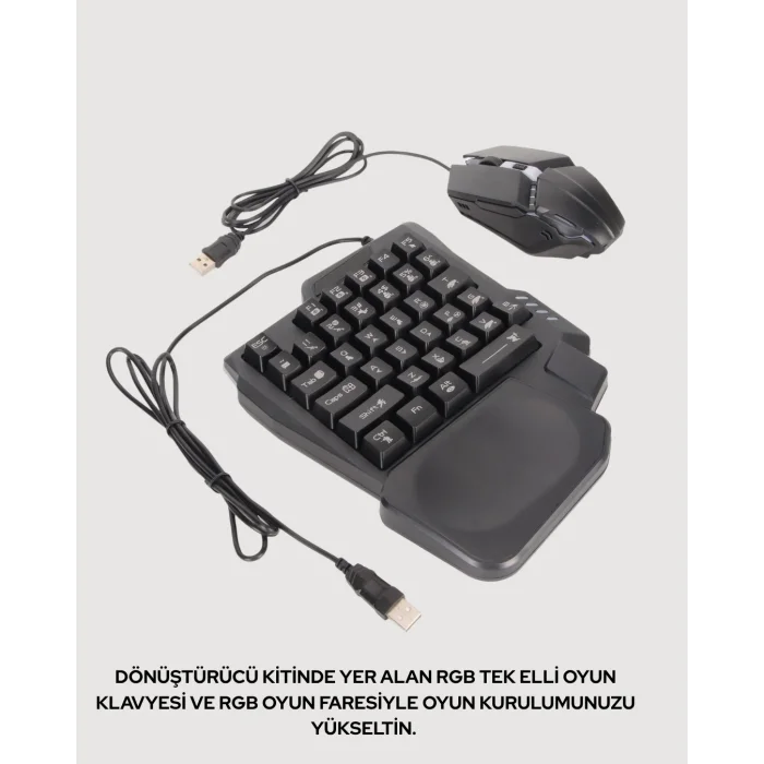  Profesyonel Mobil Oyuncular İçin RGB Klavyeli 5 Parça Oyun Kiti