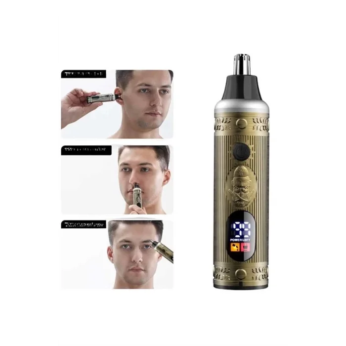  Profesyonel Saç Sakal Vücut Kulak ve Burun Tıraş Makinesi 3 Başlıklı