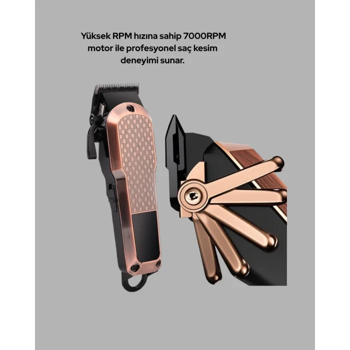 BUĞZ Profesyonel Saç Tıraş Makinesi – 7000RPM Güçlü Motor ve 4 Kademeli Ayar