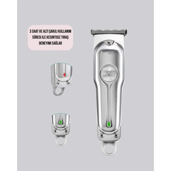 BUĞZ Profesyonel Saç ve Sakal Kesme Makinesi – Şarjlı, Sessiz Motor, Ayarlanabilir Tarak