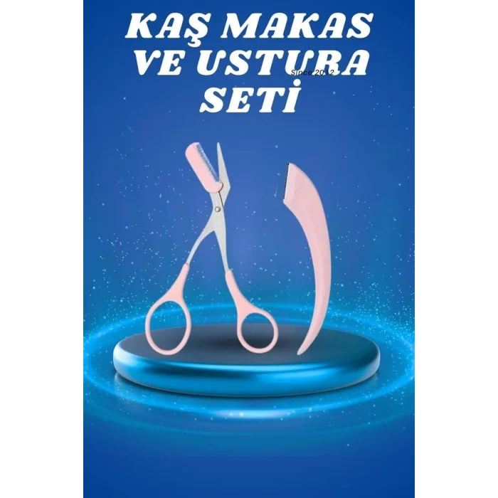BUĞZ Profesyonel Taraklı Kaş Usturası ve Kaş Makası Bıyık Alma Kaş Usturası