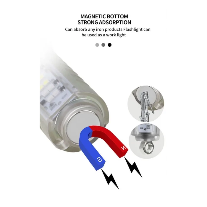 BUĞZ Profesyonel TG LED Güçlü 8 Modlu Type-C 1000 Lümen Polis Çakarlı Şarjlı El Feneri